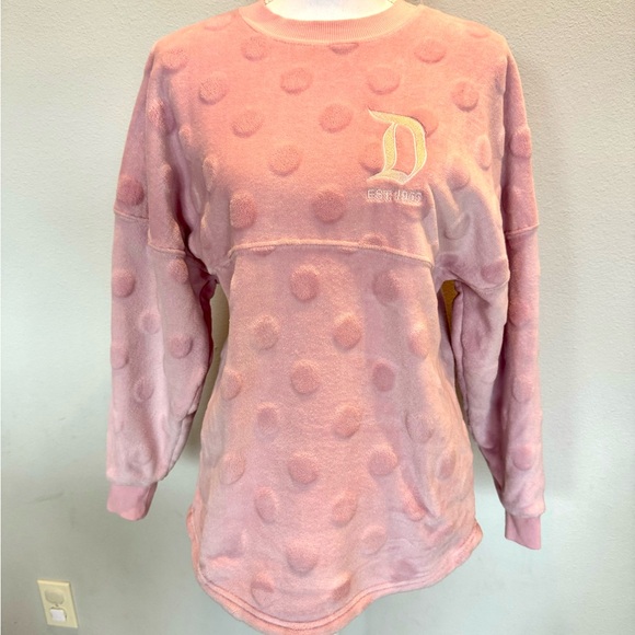 Soft Textured Polka Dot Disneyland Spirit Jersey | XS | EUC | Light Pink |Disney - Picture 1 of 10